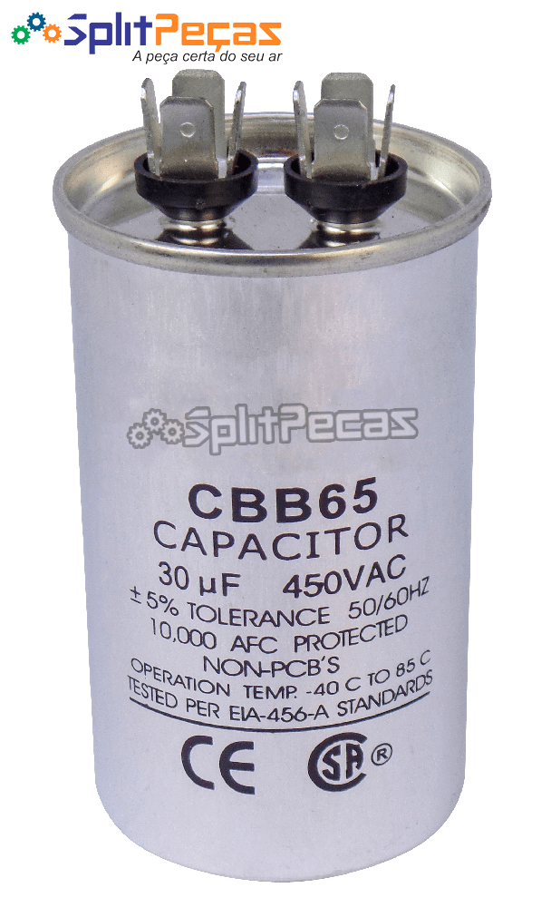 Capacitor de Partida do Compressor 30uF + 5% SH 450VAC 50/60 HZ (2 Terminais)
