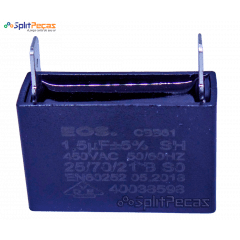Capacitor Partida do Motor Ventilador 1,5uF ± 5%  SH 450VAC 50/60 Hz (2 Terminais)