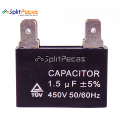 Capacitor Partida do Motor Ventilador 1,5uF ± 5%  SH 450VAC 50/60 Hz (4 Terminais)